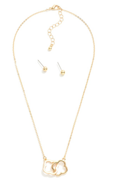 Interlinked Clover Necklace - Gold
