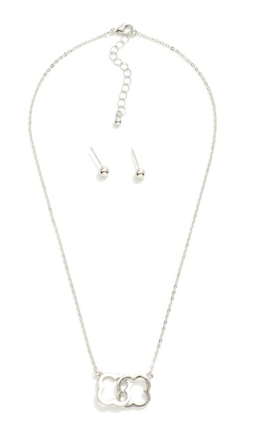 Interlinked Clover Necklace - Silver