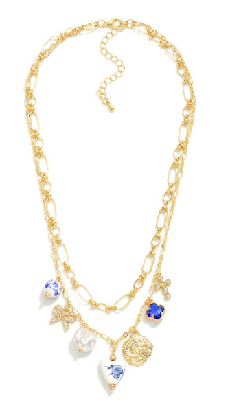 Vintage Romance Charm Necklace - Gold