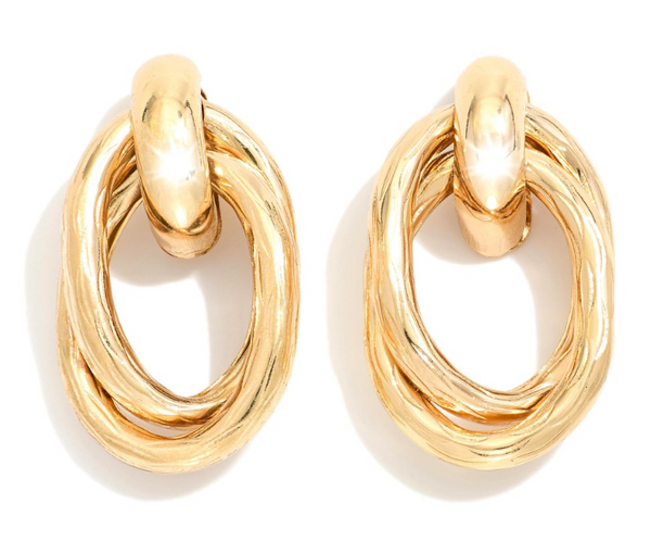 Layered Oval Earrings - Gold
