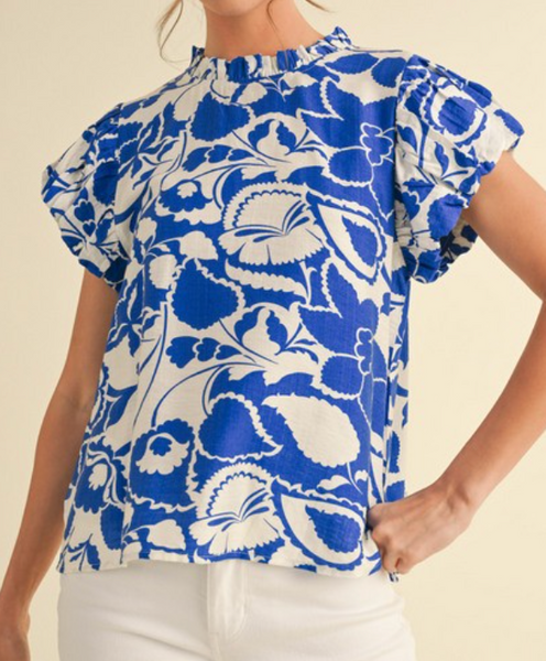 Lost In Paradise Blouse - Blue