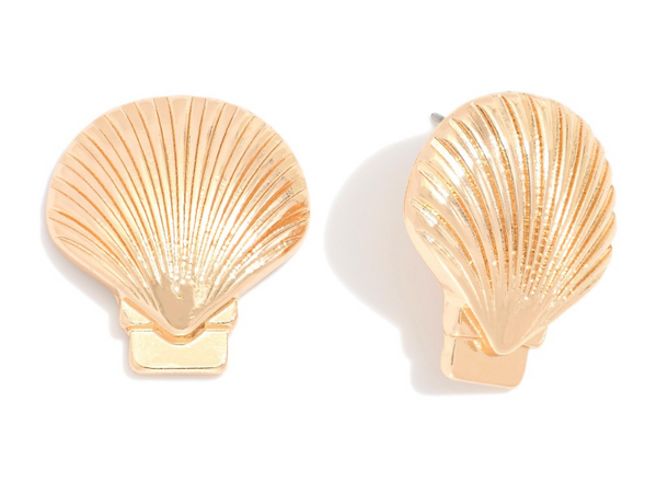 Gold Shell Post Earrings