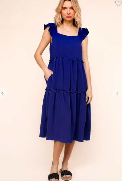 Ruffle and Ready Dress - Blue