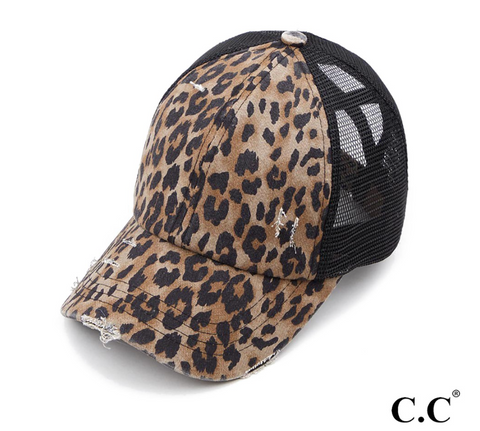 Distressed CC Baseball Cap Collection -  Leopard