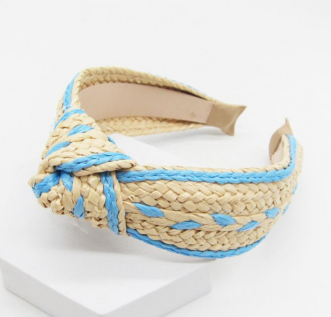 Woven Two Tone Headband - Blue