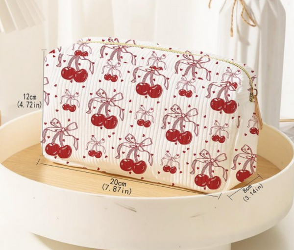 Cherries & Bows Makeup Pouch
