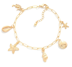Shoreline Sparkle Charm Bracelet - Gold