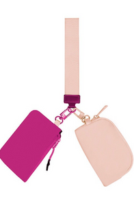 Dual Pouch Wristlet Wallet - Magenta