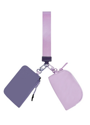 Dual Pouch Wristlet Wallet - Purple