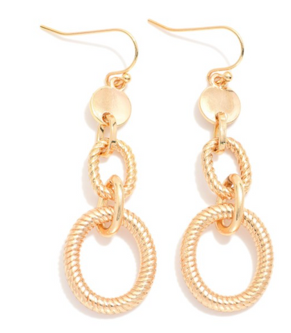 Layered Metal Rope Circle Earrings