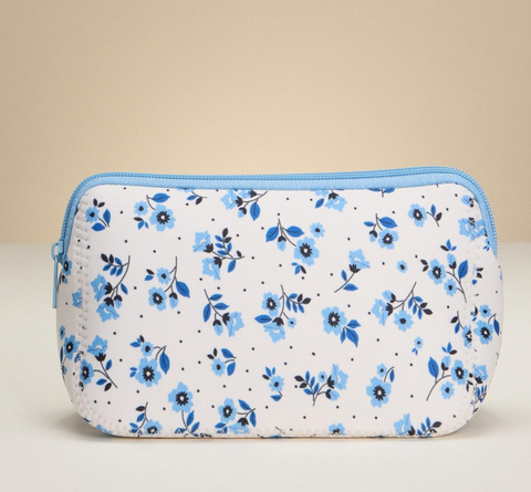 Blue Flower Makeup Pouch