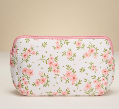 Pink Flower Makeup Pouch