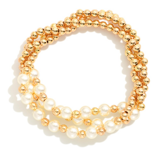 Pearl Dreams Bracelet Set - Gold