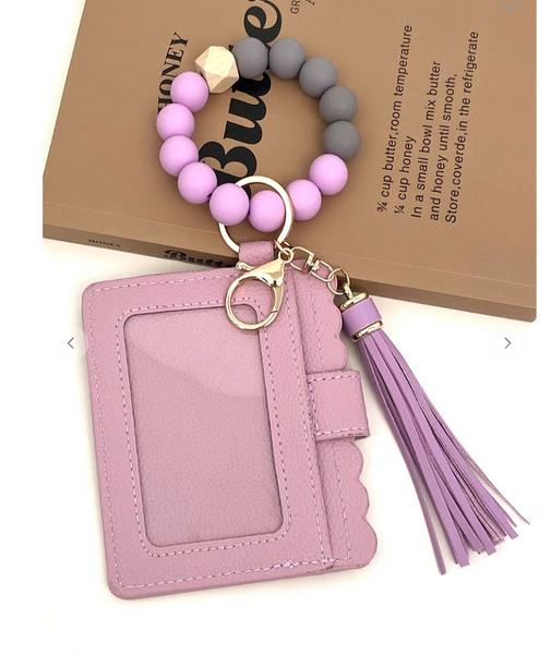 On The Go Beaded Wristlet - Lavender