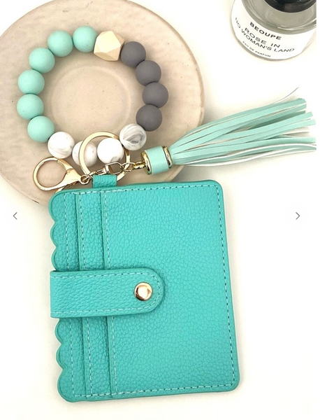 On The Go Beaded Wristlet - Mint