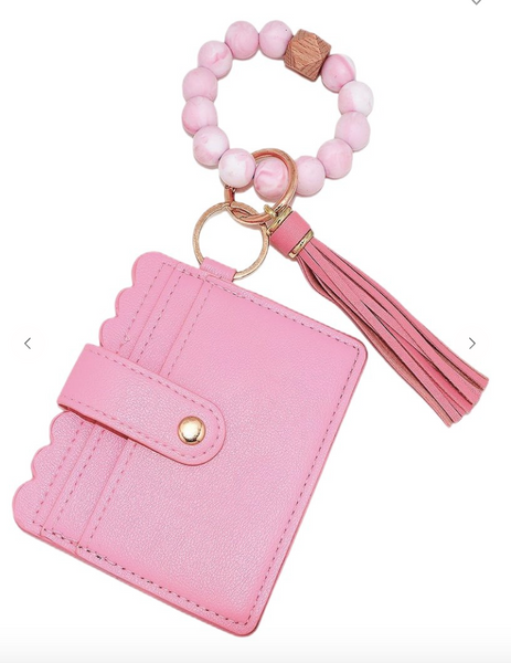 On The Go Beaded Wristlet - Pink