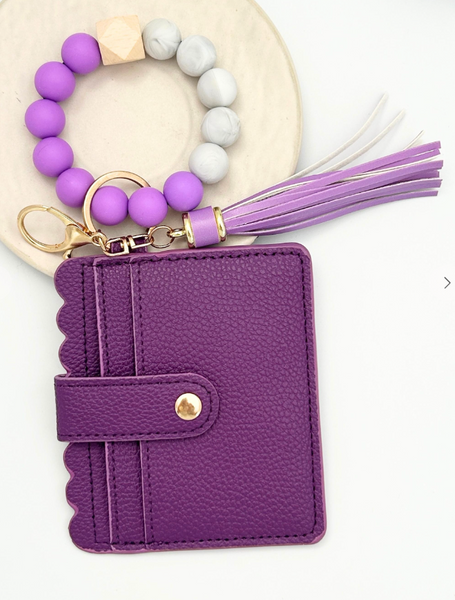 On The Go Beaded Wristlet - Purple