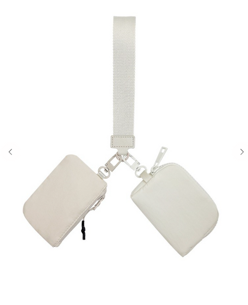 Dual Pouch Wristlet Wallet - Beige