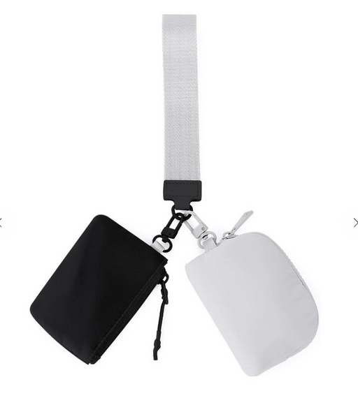 Dual Pouch Wristlet Wallet - Grey