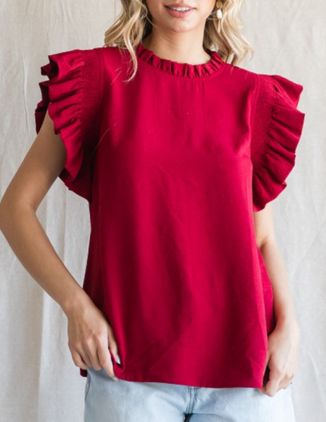 Be The Moment Blouse - Burgundy