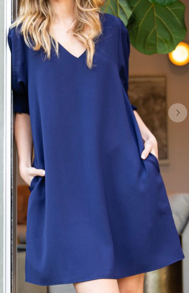 Simply Elegant Dress - Navy