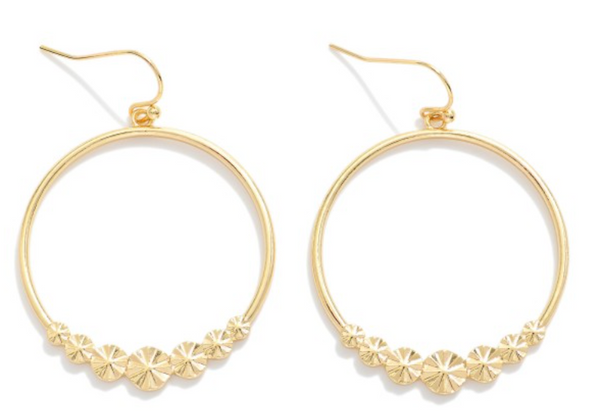 Simple Starburst Dangle Earrings - Gold