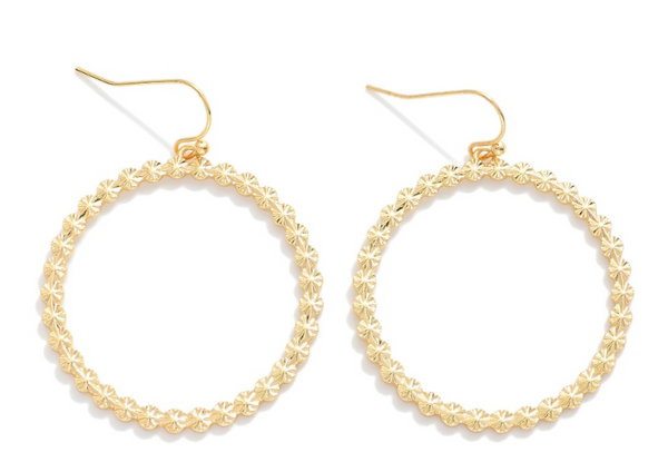 Dangle Earrings Featuring Starburst Detail - Gold