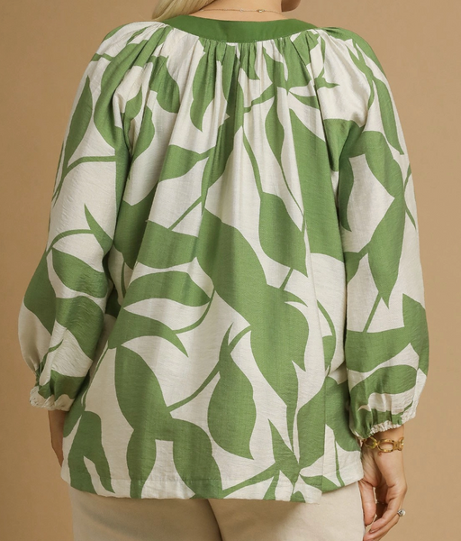 Falling Leaves Blouse - Green