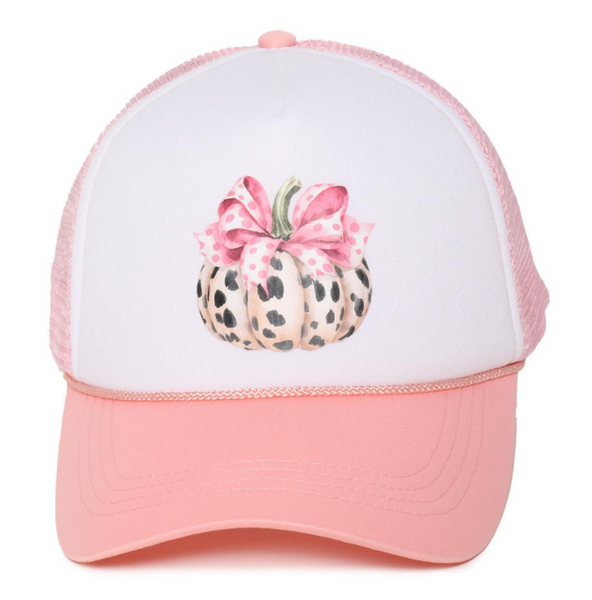 Pumpkin Patch Cutie Trucker Hat - Light Pink