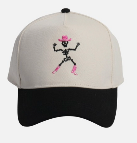 Cowgirl Skeleton Embroidered Baseball Cap