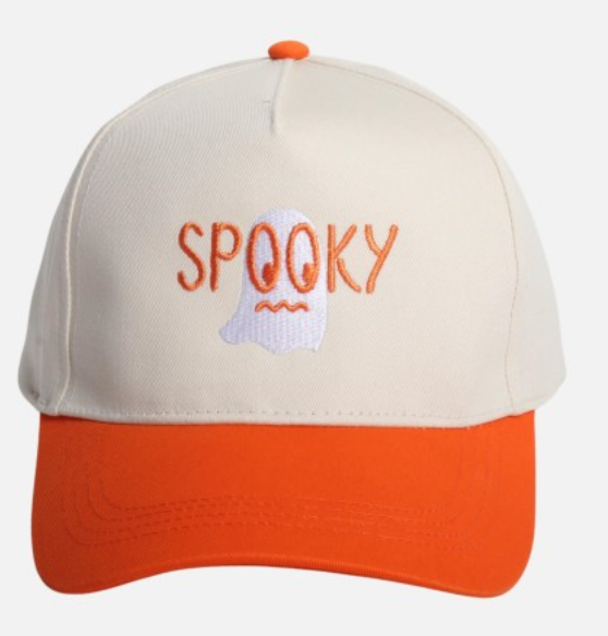 Spooky Ghost Embroidered Baseball Cap