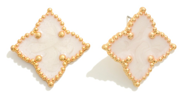 Starlight Clover Earrings - White