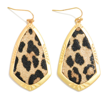 Vegan Leather Luxe Drops - Leopard