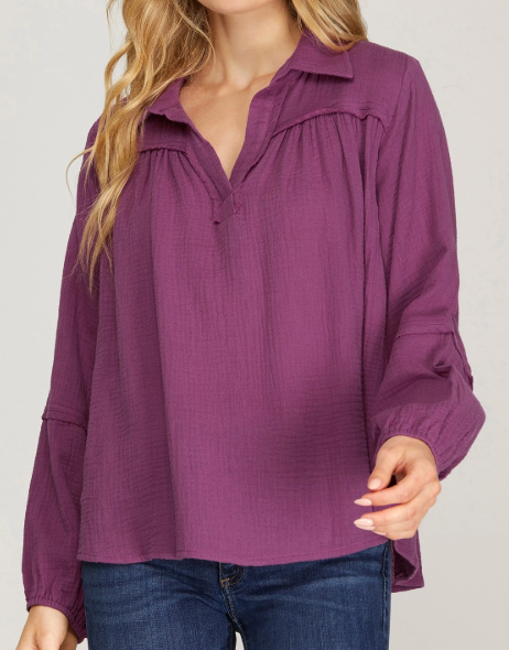 Everyday Ease Top - Plum