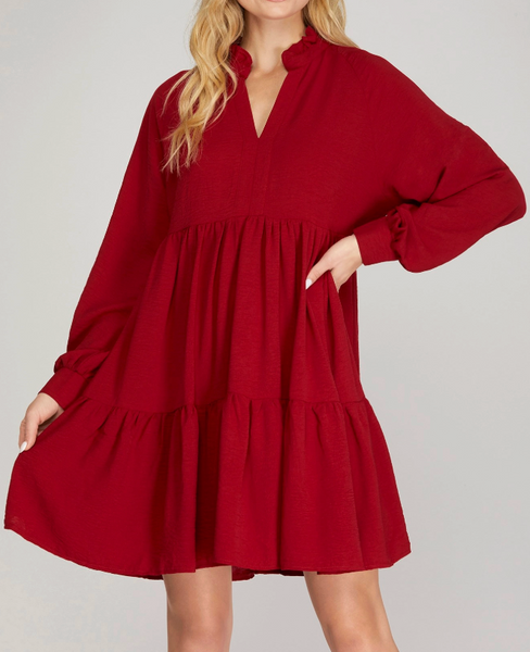 Sweet Simplicity Dress - Wine