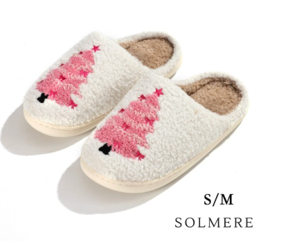 Pink Christmas Slippers