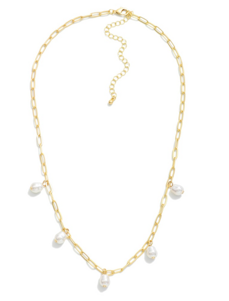 Falling Pearls Necklace - Gold