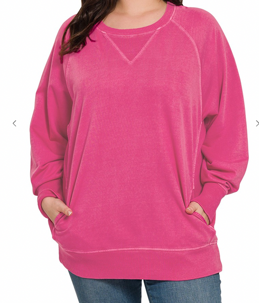 Play It Cool Pullover - Hot Pink