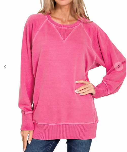 Play It Cool Pullover - Hot Pink