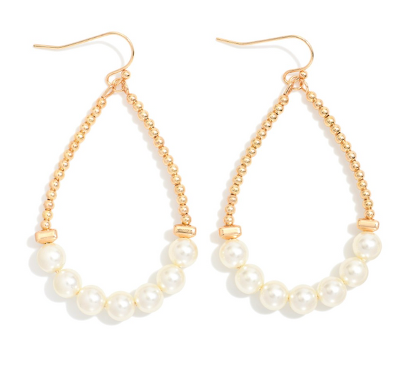 Pearl Glow Drop Earrings - Gold