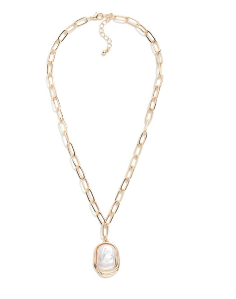 Pearl Paperclip Necklace