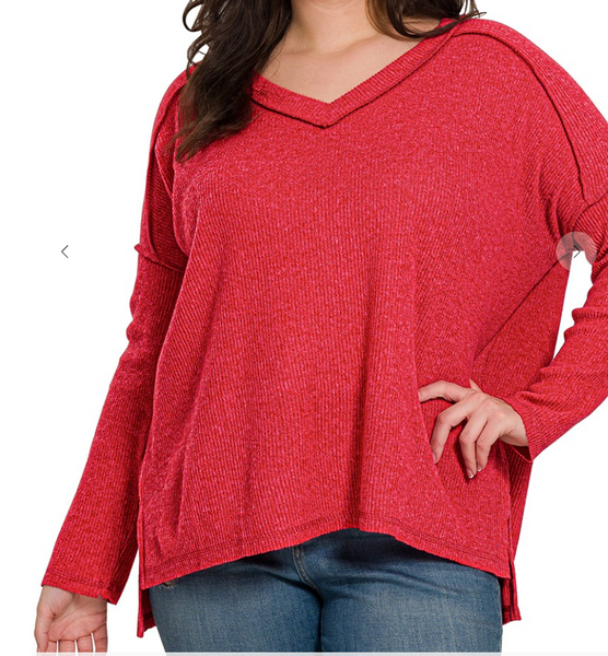 Cozy Babe Sweater - Red