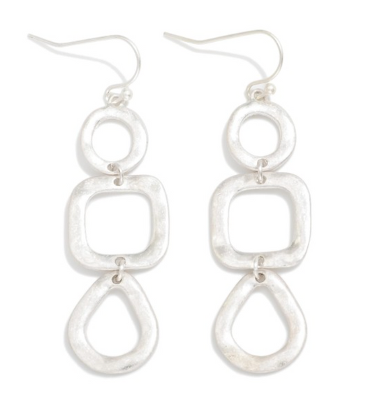 Element Link Drop Earrings - Silver