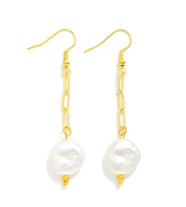 Polished Pearl Linked Earrings