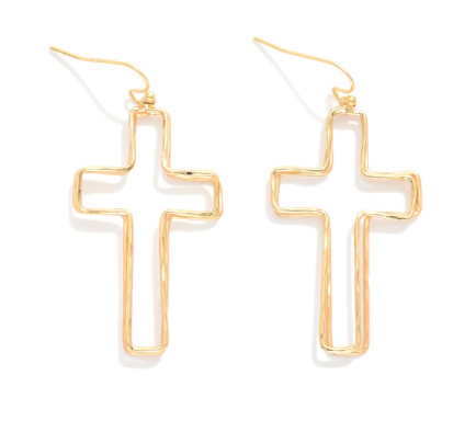 Layered Faith Drop Earrings - Gold