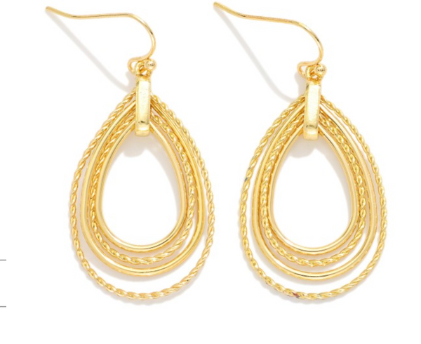 Stacked Shine Drop Earrings - Gold