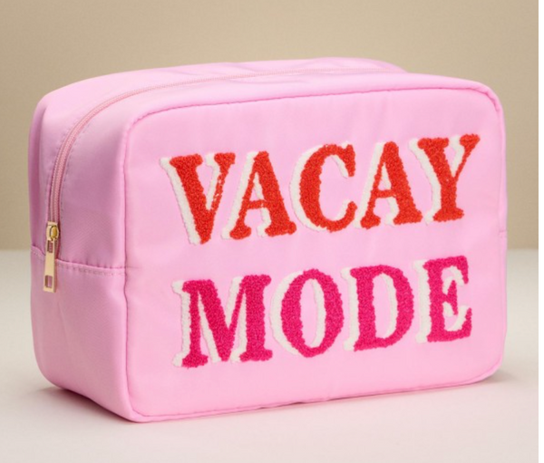 Vacay Mode Chenille Nylon Pouch