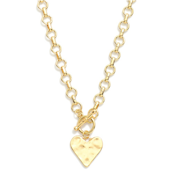 Bar & Ring Clasp Heart Necklace