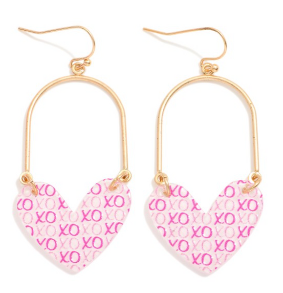 XOXO Heart Earrings