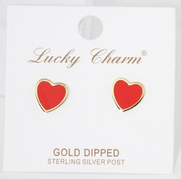 Lucky Heart Stud Earrings